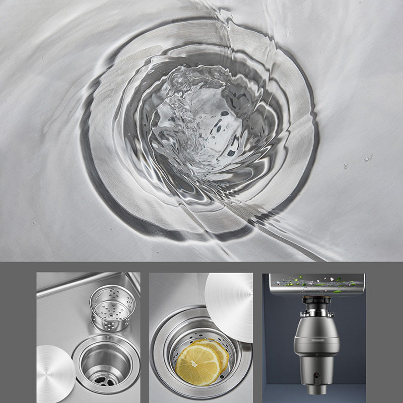 Contemporary Round Stainless Steel Kitchen Sink - Undermount, 11", view 5