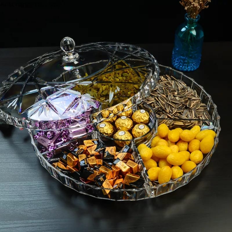 Acrylic Dry Fruit Storage Box with Lid - 12.6 Inch, Clear for Kitchen, view 2