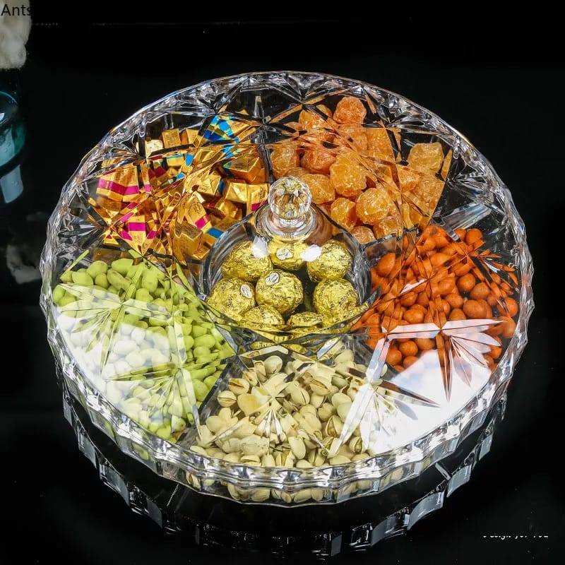 Acrylic Dry Fruit Storage Box with Lid - 12.6 Inch, Clear for Kitchen