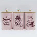 Iron Airtight Storage Canister Set for Kitchen - Bamboo Lids, 3pcs, view 11