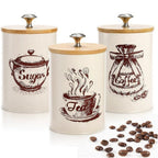 Iron Airtight Storage Canister Set for Kitchen - Bamboo Lids, 3pcs, view 12