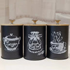 Iron Airtight Storage Canister Set for Kitchen - Bamboo Lids, 3pcs, view 9