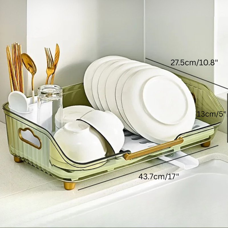 Detachable Sink Dish Drainer Countertop Organizer with Utensil Holder - PP, view 5