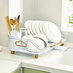 Detachable Sink Dish Drainer Countertop Organizer with Utensil Holder - PP, view 7