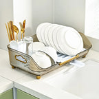 Detachable Sink Dish Drainer Countertop Organizer with Utensil Holder - PP