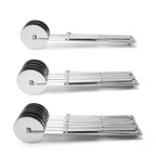 Stainless Steel Dough Cutter for Pizza and Pastries - Foldable, 3-7 Wheels, view 4