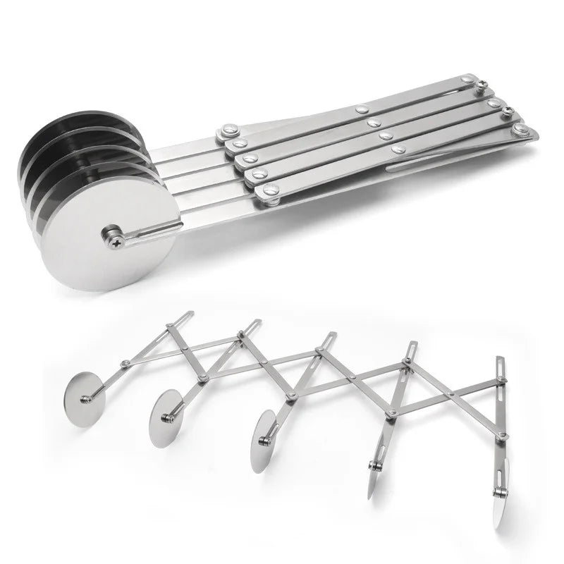Stainless Steel Dough Cutter for Pizza and Pastries - Foldable, 3-7 Wheels, view 7