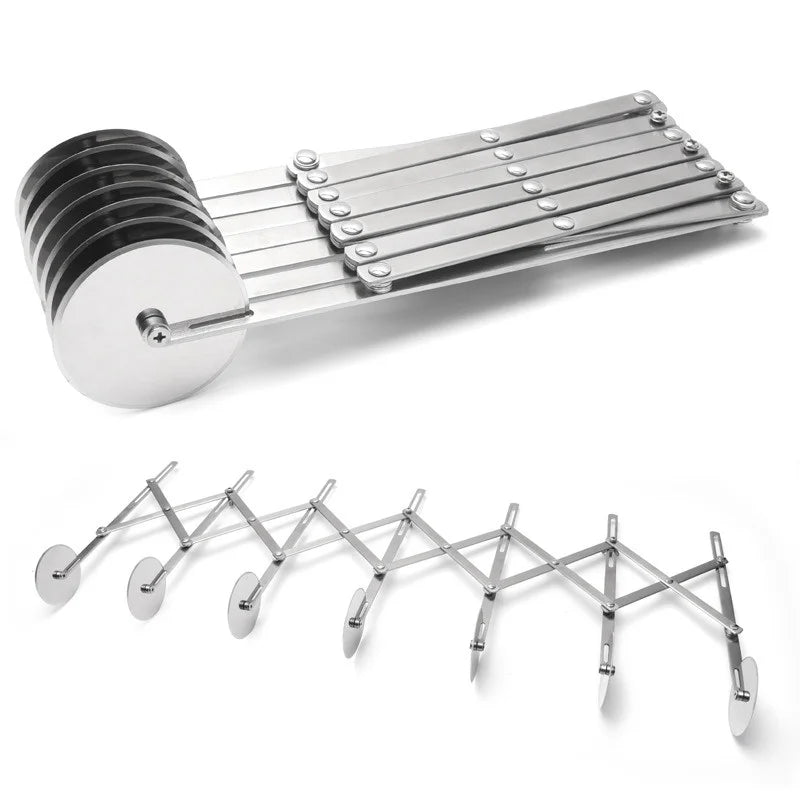 Stainless Steel Dough Cutter for Pizza and Pastries - Foldable, 3-7 Wheels, view 8
