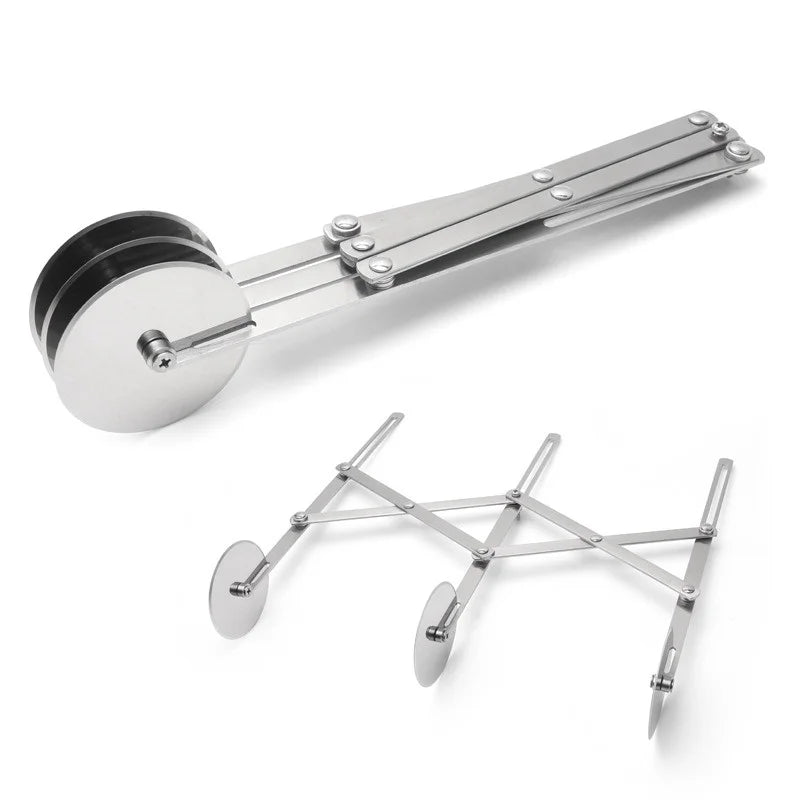 Stainless Steel Dough Cutter for Pizza and Pastries - Foldable, 3-7 Wheels