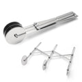 Stainless Steel Dough Cutter for Pizza and Pastries - Foldable, 3-7 Wheels