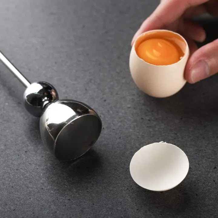 Stainless Steel Egg Opener - Silver, For Raw and Cooked Eggs, view 3