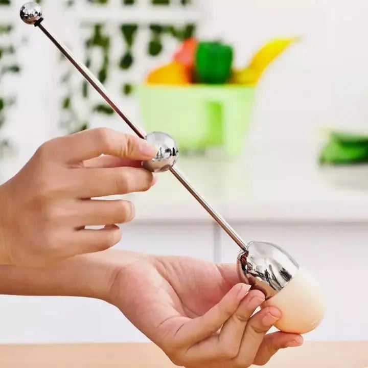 Stainless Steel Egg Opener - Silver, For Raw and Cooked Eggs, view 4