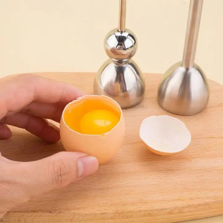 Stainless Steel Egg Opener - Silver, For Raw and Cooked Eggs, view 5