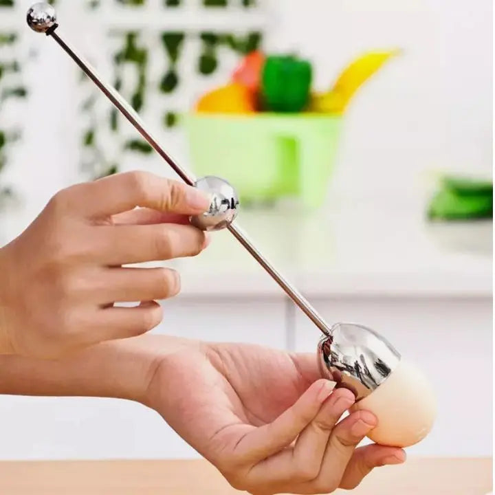 Stainless Steel Egg Opener - Silver, For Raw and Cooked Eggs, view 7