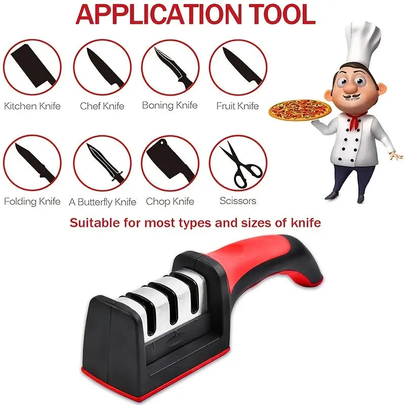 Professional 4-Stage Knife Sharpener for Kitchen - Plastic, 175 g, view 8