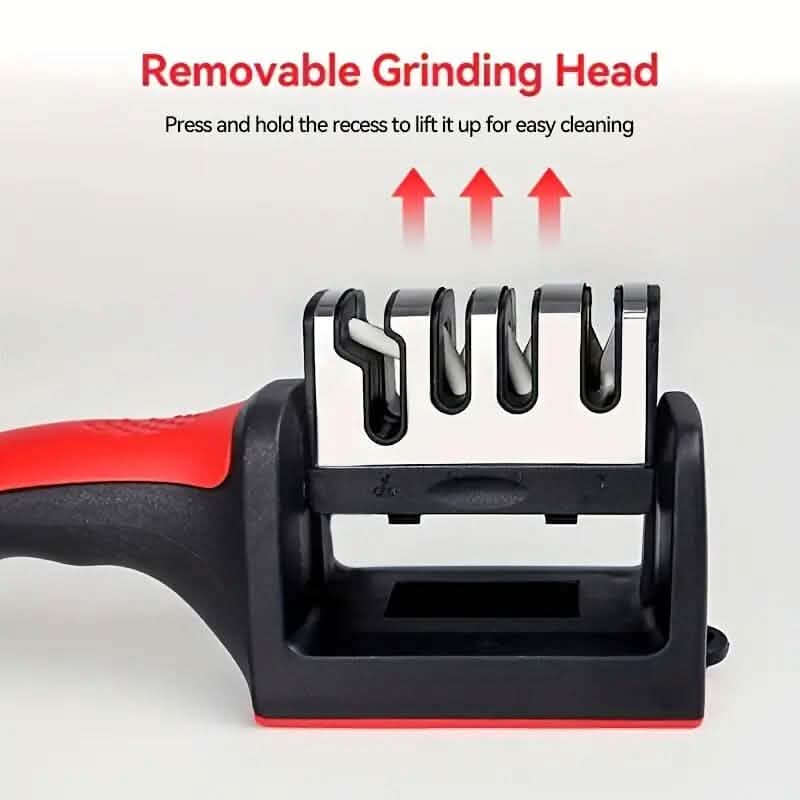 4 Stage Professional Kitchen Knife Sharpener Tool - Steel Construction, view 6