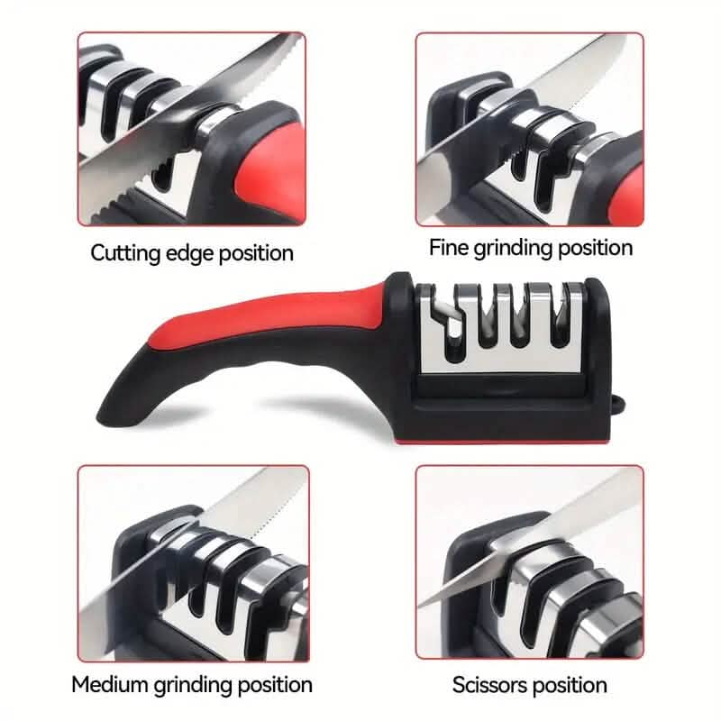 4 Stage Professional Kitchen Knife Sharpener Tool - Steel Construction, view 7