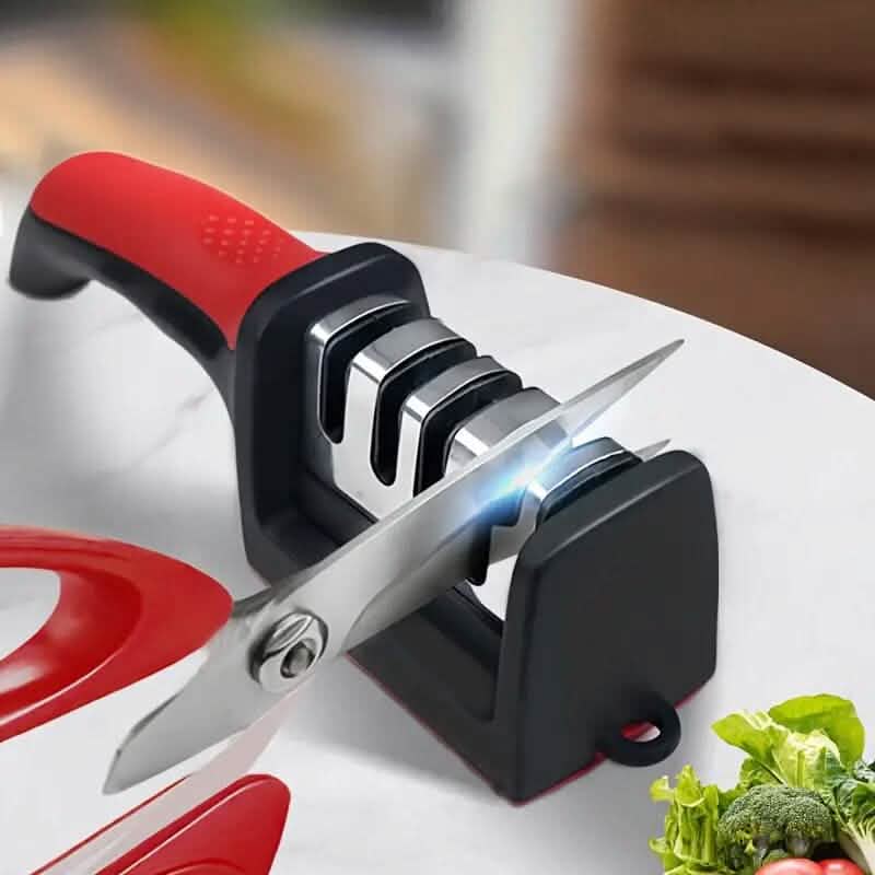 4 Stage Professional Kitchen Knife Sharpener Tool - Steel Construction