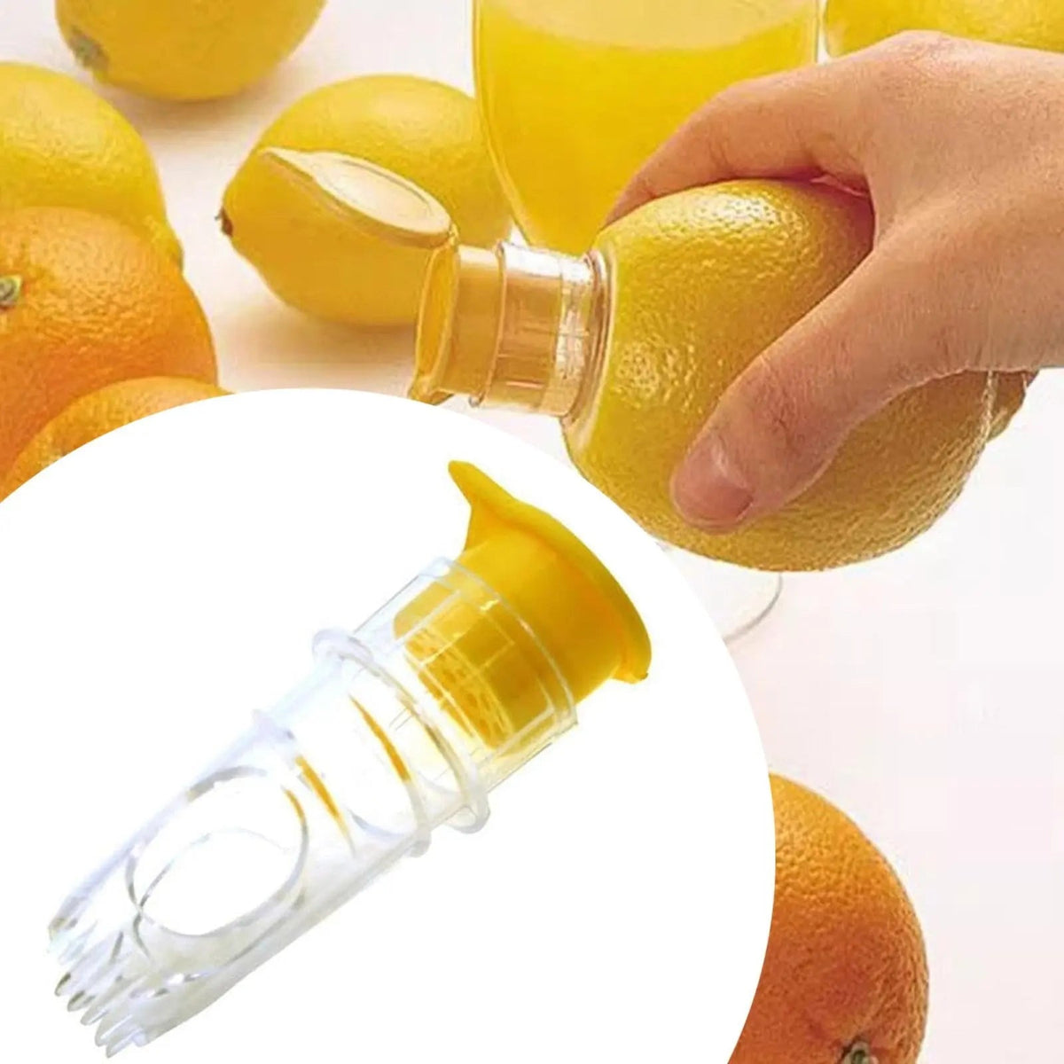 2-Piece Lemon Squeezer Set with Screw Attachment - Bpa-Free Plastic, 8 cm