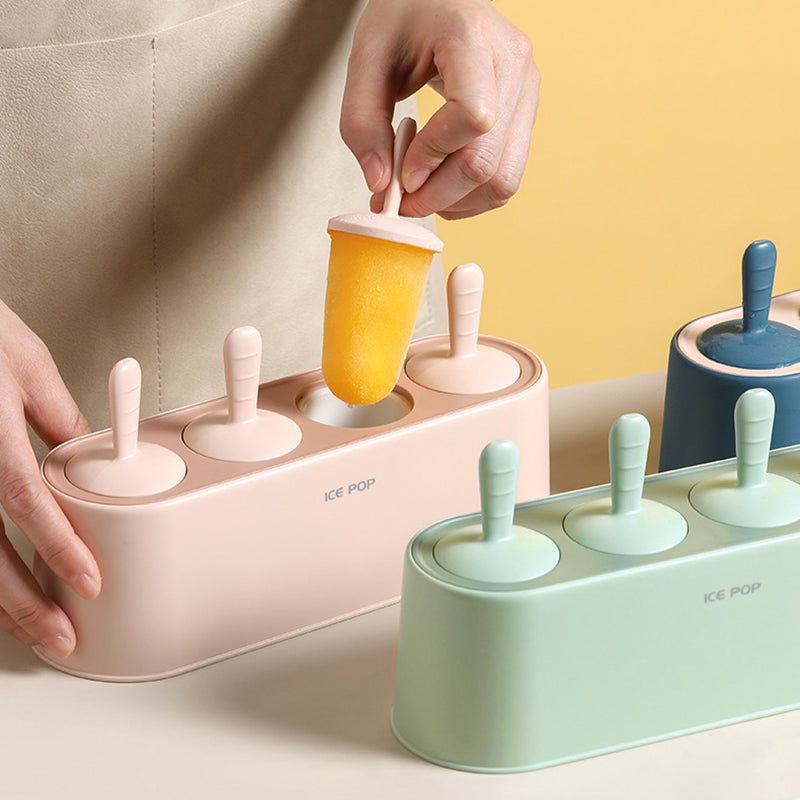 Silicone Ice Cream Mold Set for Kitchen - 3.5in, Pink Green Blue, view 16