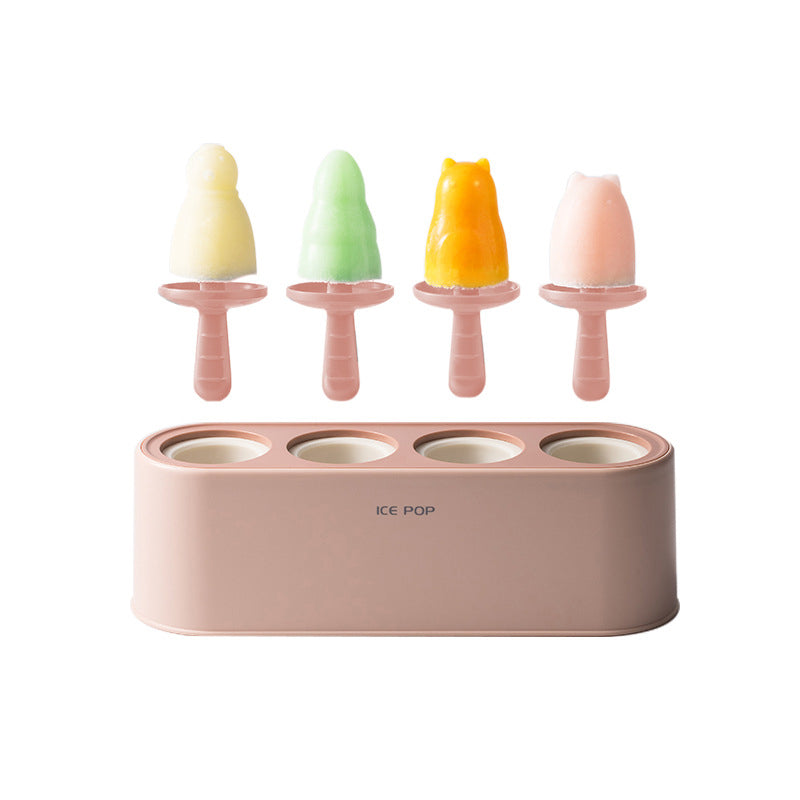Silicone Ice Cream Mold Set for Kitchen - 3.5in, Pink Green Blue, view 6
