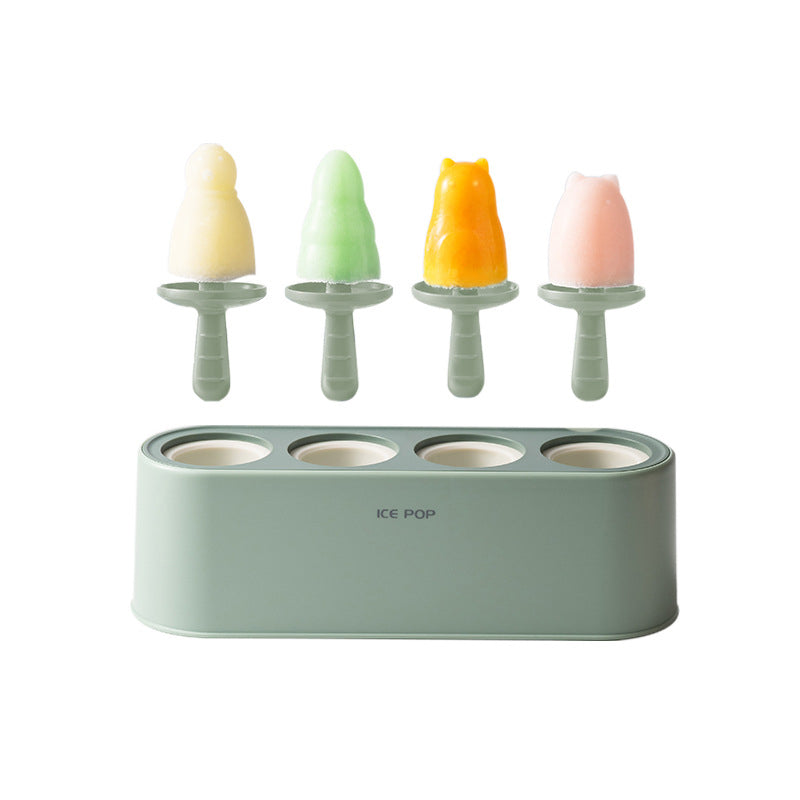 Silicone Ice Cream Mold Set for Kitchen - 3.5in, Pink Green Blue, view 8