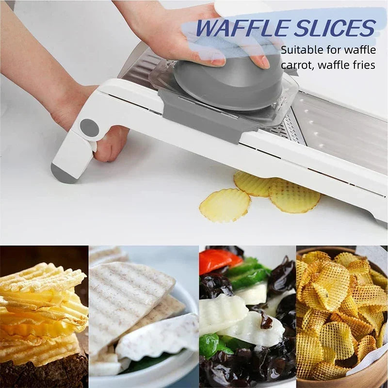 Mandoline Vegetable Slicer 18-in-1 - Adjustable Stainless Steel Blades, view 5
