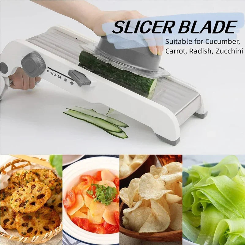 Mandoline Vegetable Slicer 18-in-1 - Adjustable Stainless Steel Blades, view 6