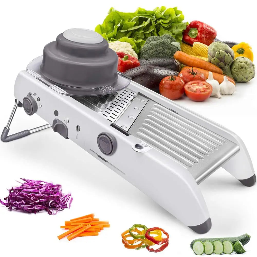 Mandoline Vegetable Slicer 18-in-1 - Adjustable Stainless Steel Blades, view 7