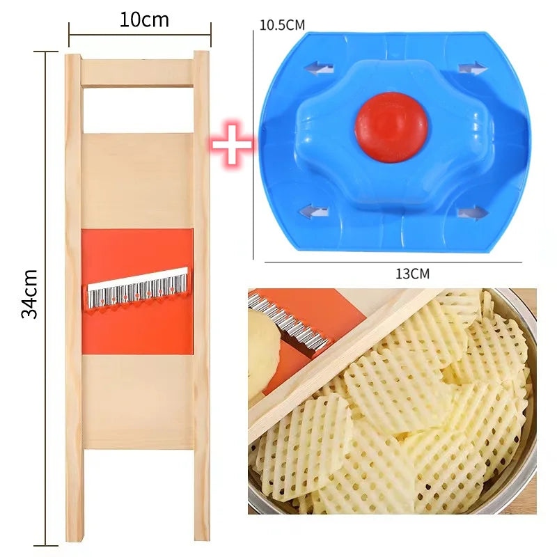 Potato and Vegetable Slicer with Lattice Grid Blade - Stainless Steel, view 6