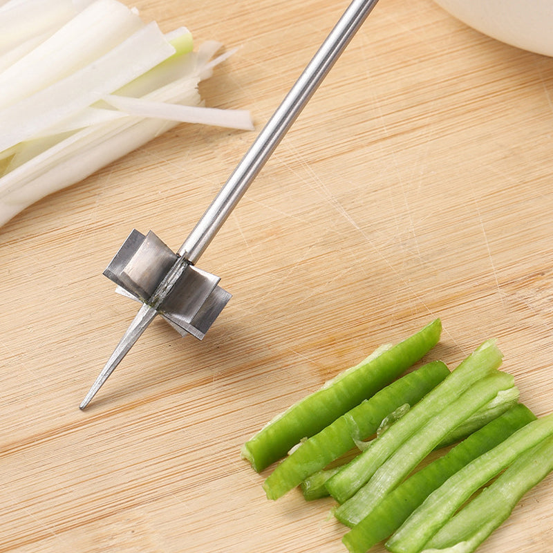 Plum Blossom Onion Cutter - Stainless Steel, Silver, view 7