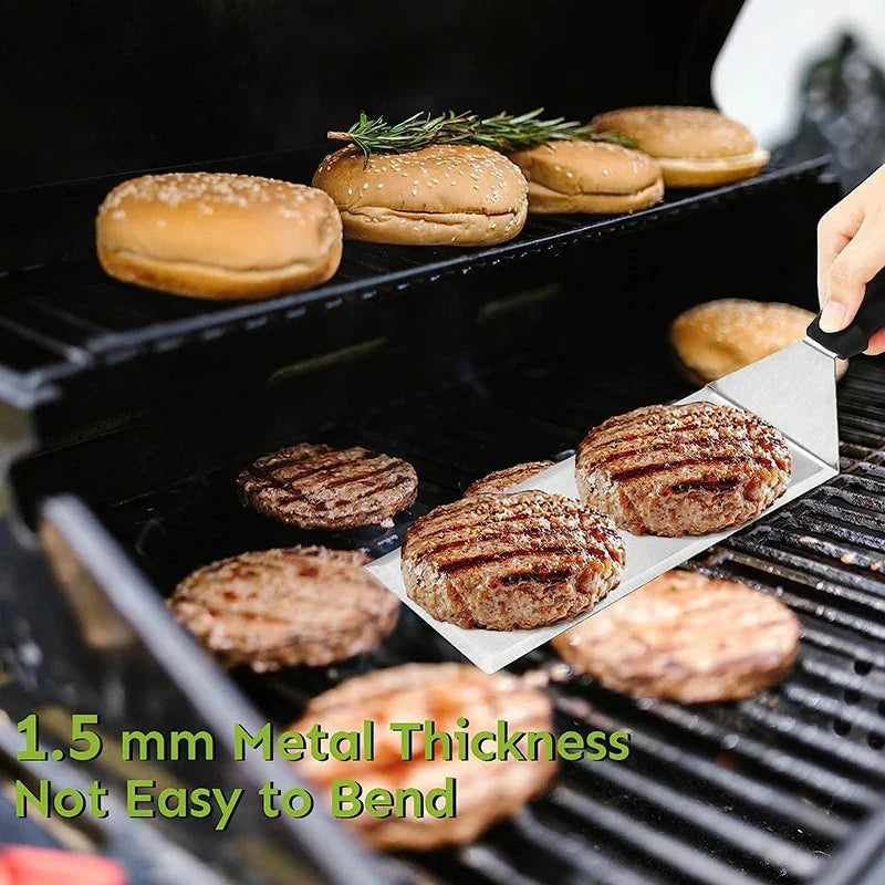 Stainless Steel Long Grill Spatula for Outdoor Cooking - Cutting Edges, view 4