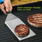 Stainless Steel Long Grill Spatula for Outdoor Cooking - Cutting Edges, view 5