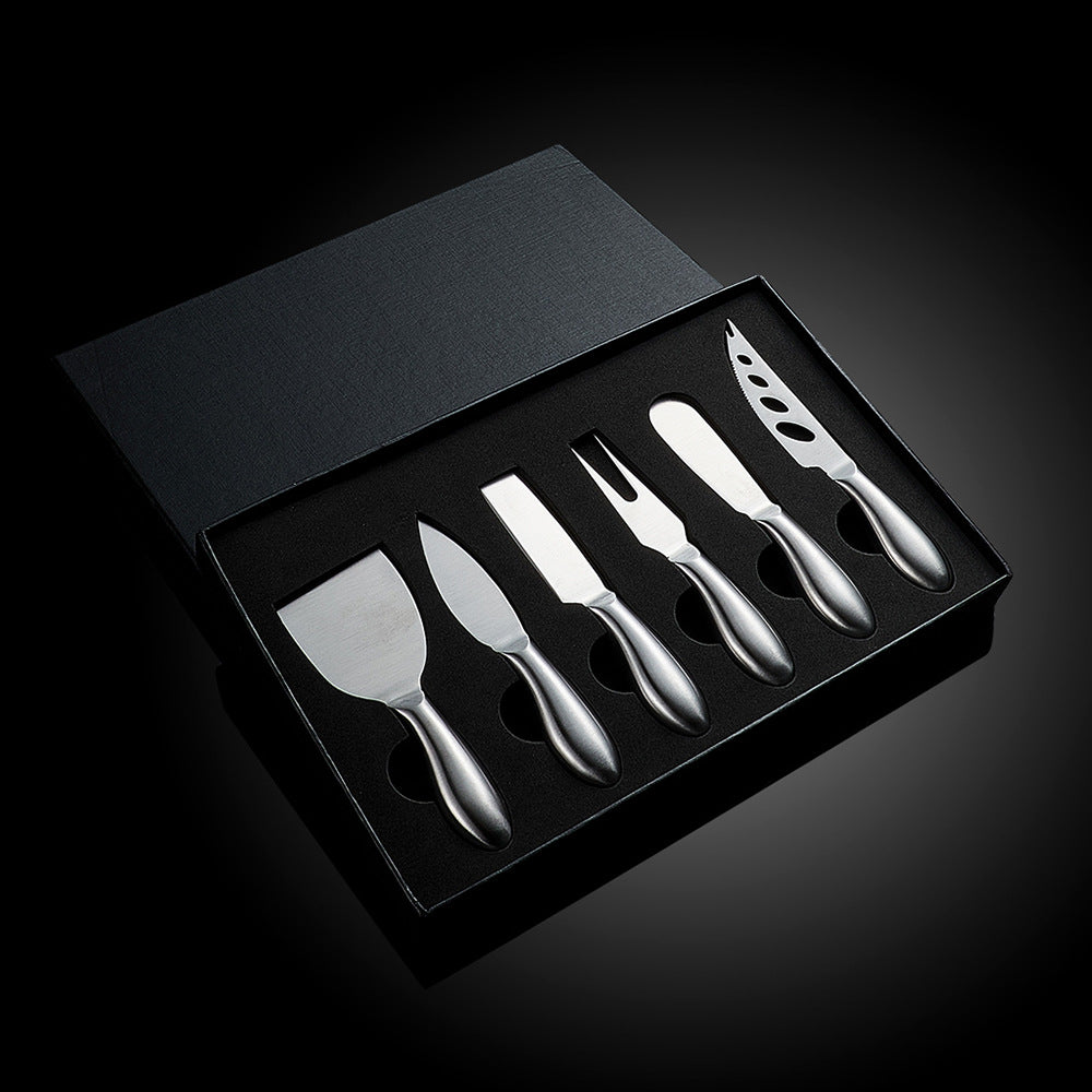 Cheese Fondue Set with Stainless Steel Knives - 6-Piece, Ergonomic Handles, view 2