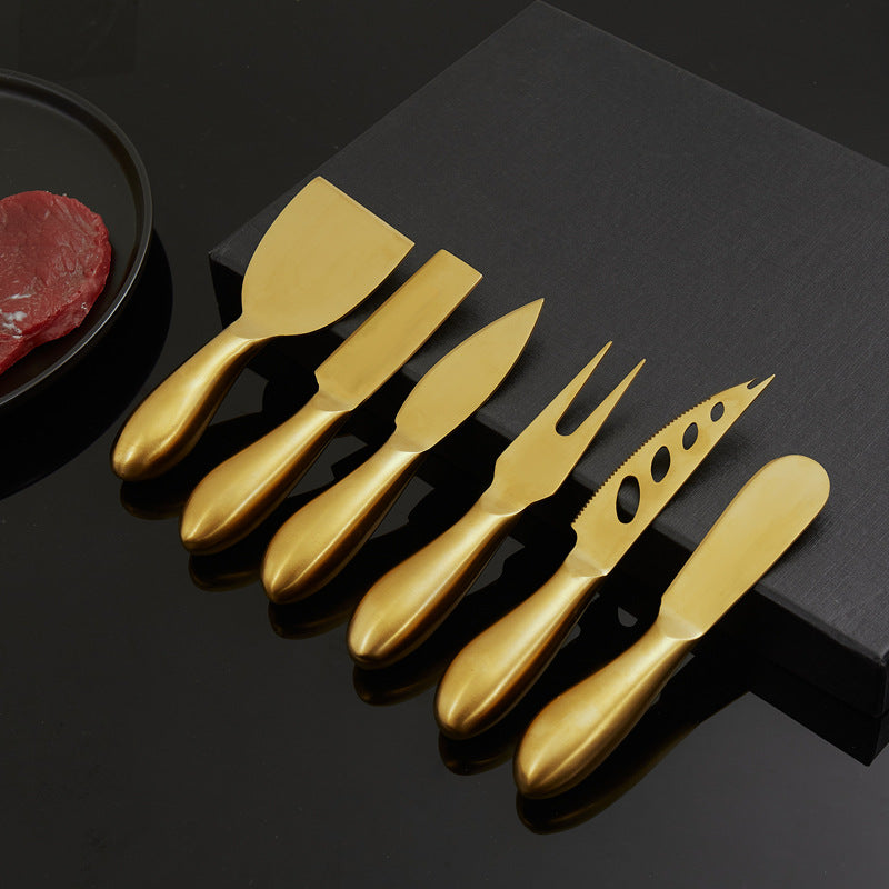 Cheese Fondue Set with Stainless Steel Knives - 6-Piece, Ergonomic Handles, view 4