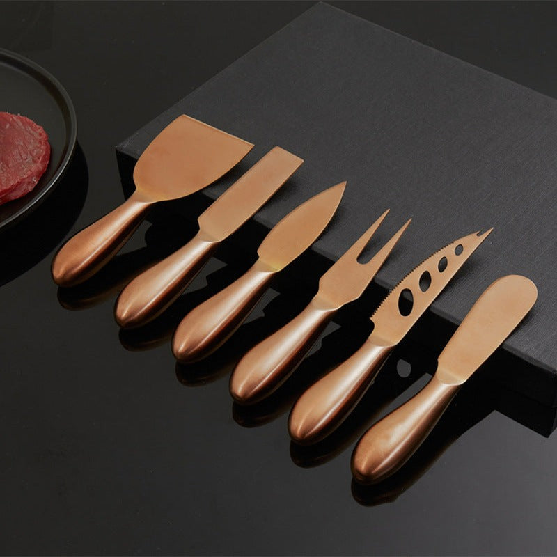 Cheese Fondue Set with Stainless Steel Knives - 6-Piece, Ergonomic Handles, view 6