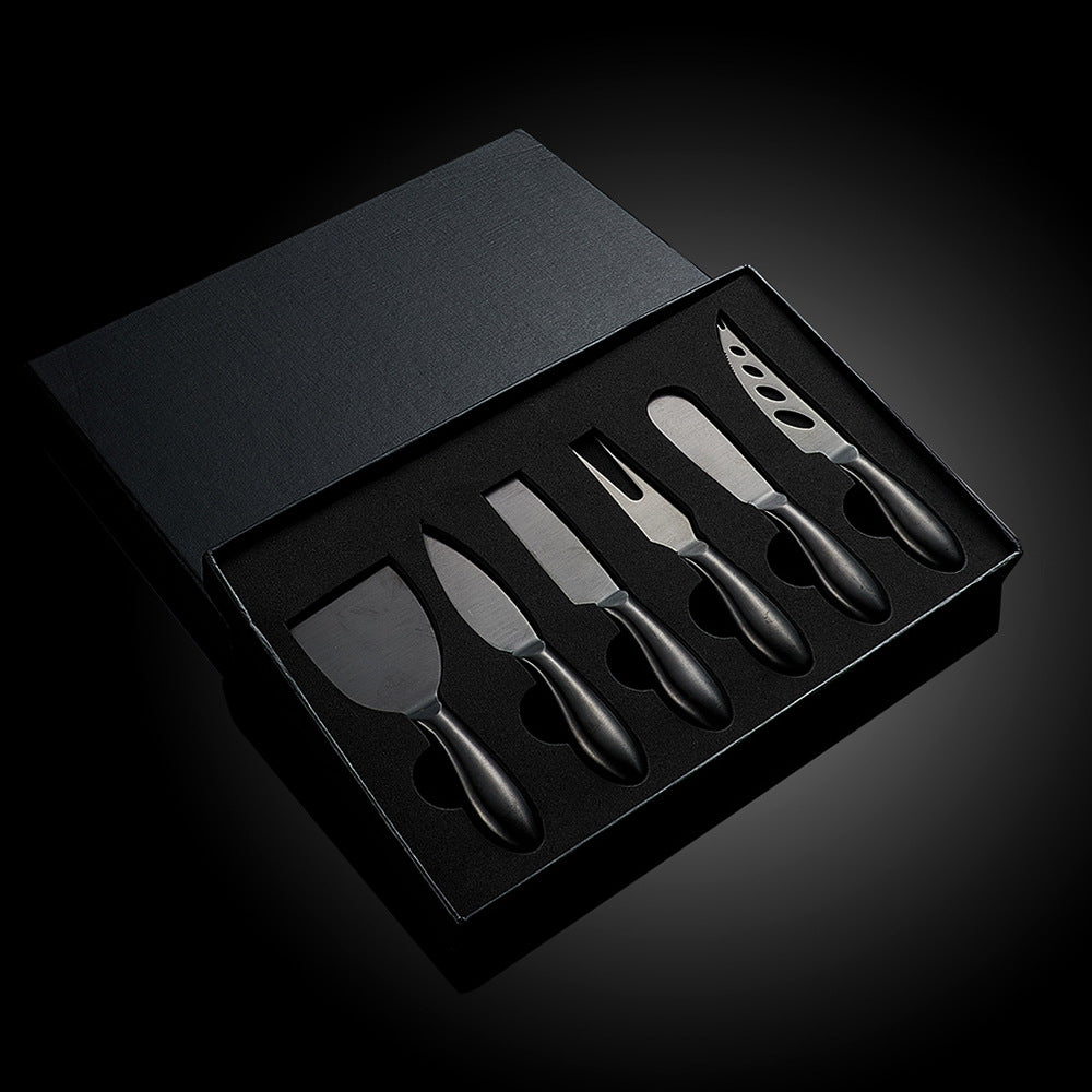 Cheese Fondue Set with Stainless Steel Knives - 6-Piece, Ergonomic Handles