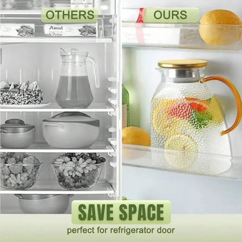 Borosilicate Glass Pitcher with Handle and Lid - 1.8L, Clear, Heat-Resistant, view 6