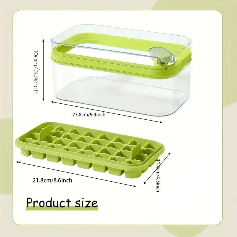 Ice Cube Tray Set with Lid and Container - 64 Piece, 101oz Capacity, Silicone, view 3