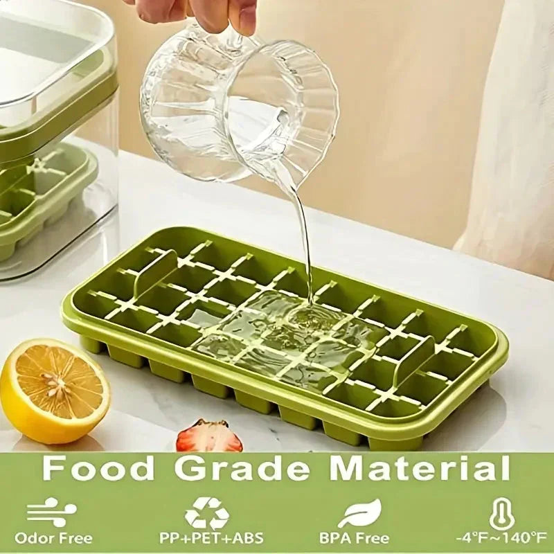 Ice Cube Tray Set with Lid and Container - 64 Piece, 101oz Capacity, Silicone, view 5