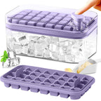 Ice Cube Tray Set with Lid and Container - 64 Piece, 101oz Capacity, Silicone