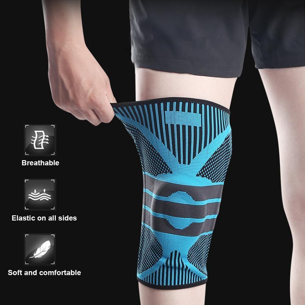 Knee Support Sleeve with Spring Bar and Silicone Pads