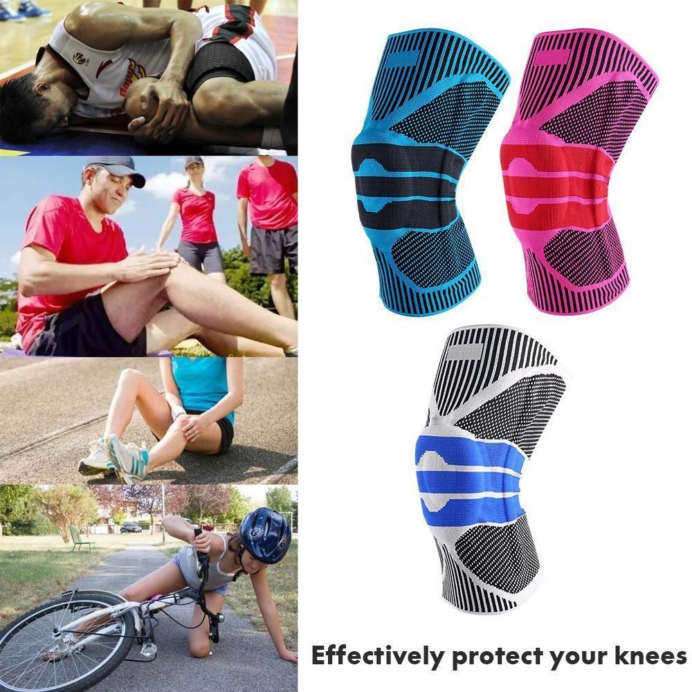 Knee Support Sleeve with Spring Bar and Silicone Pads