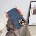 Lamb Leather iPhone Case with Electroplated Frame