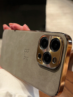 Lamb Leather iPhone Case with Electroplated Frame