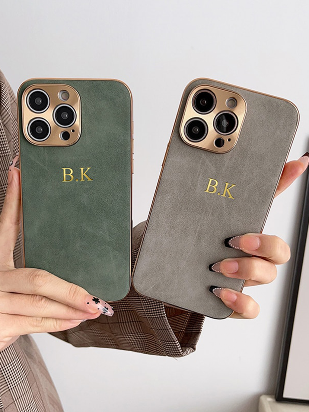 Lamb Leather iPhone Case with Electroplated Frame