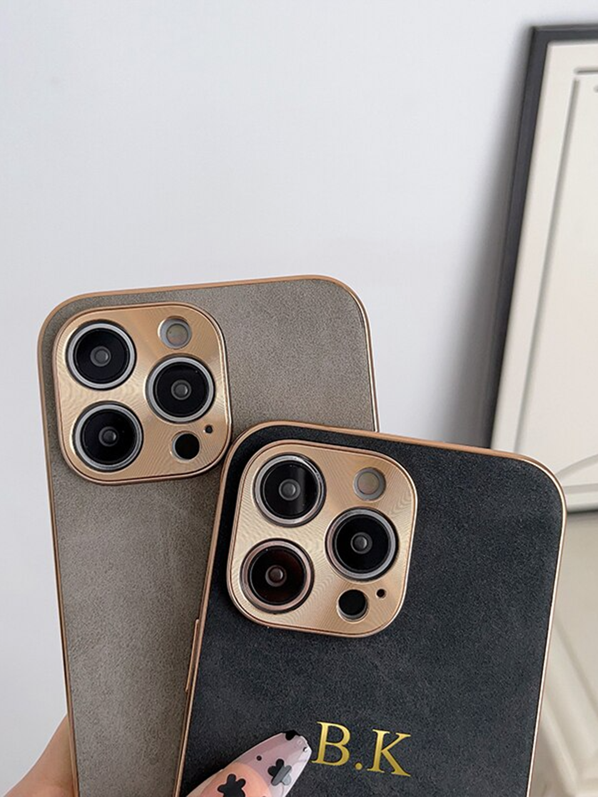Lamb Leather iPhone Case with Electroplated Frame