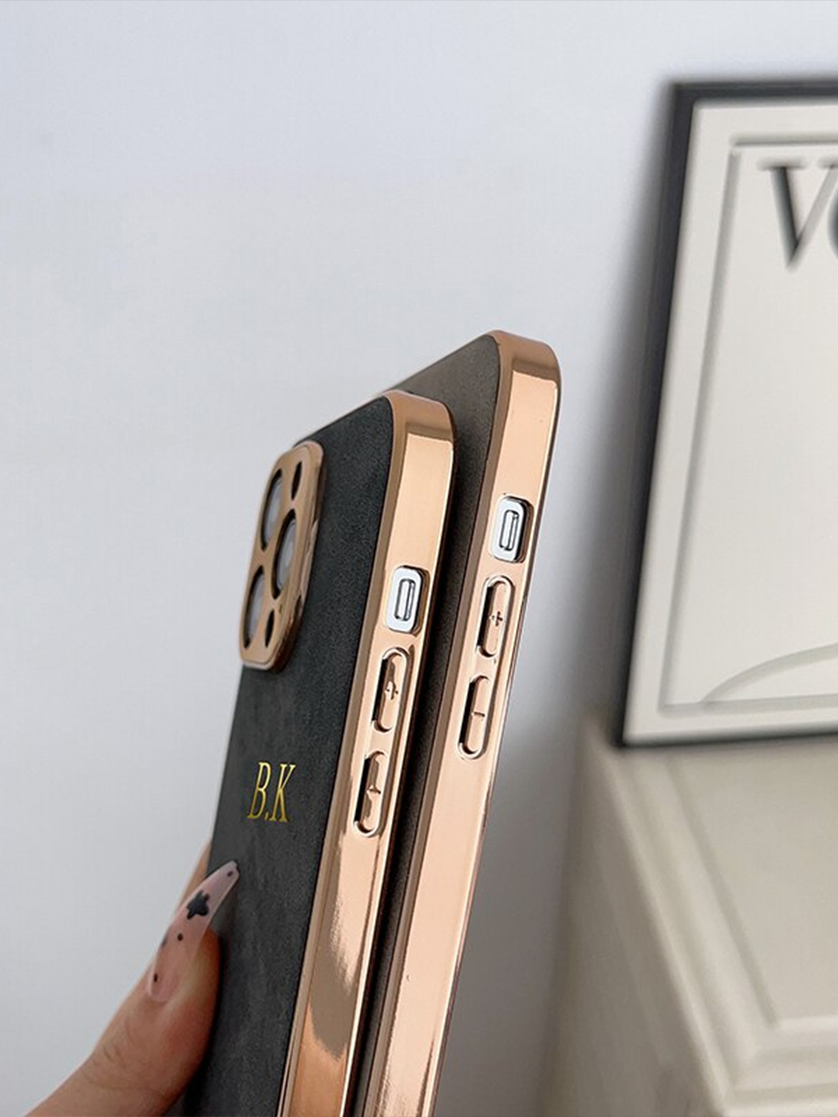 Lamb Leather iPhone Case with Electroplated Frame