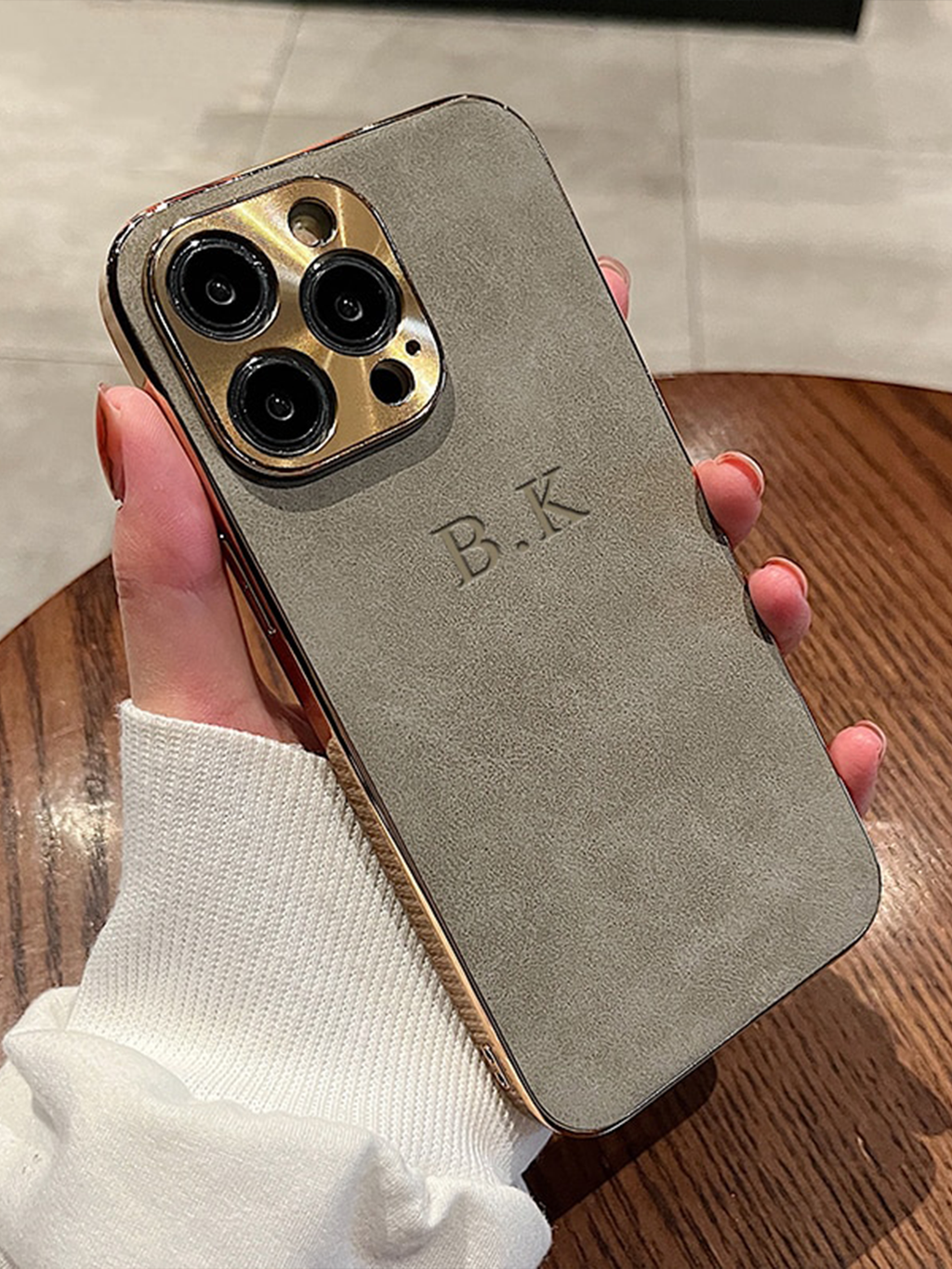 Lamb Leather iPhone Case with Electroplated Frame