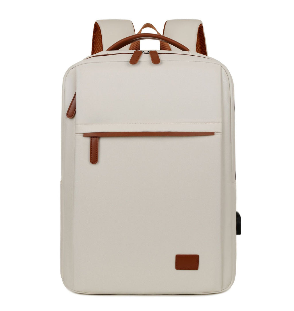 Laptop Backpack with Padded 15-Inch Compartment and Faux Leather Details